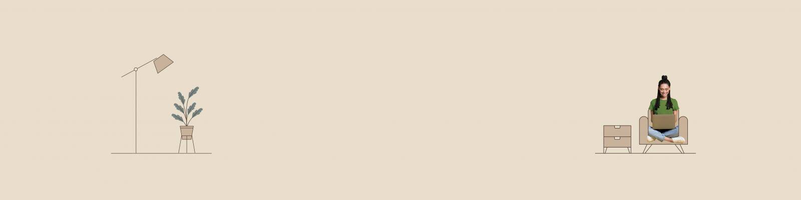 vrouw op stoel met laptop op schoot